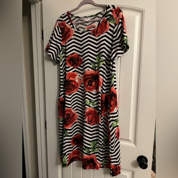 LuLaRoe Multicolor Chevron Dress - Picture 1 of 3